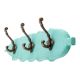 Sea Green Antique Small Wall Wooden Iron Hooks